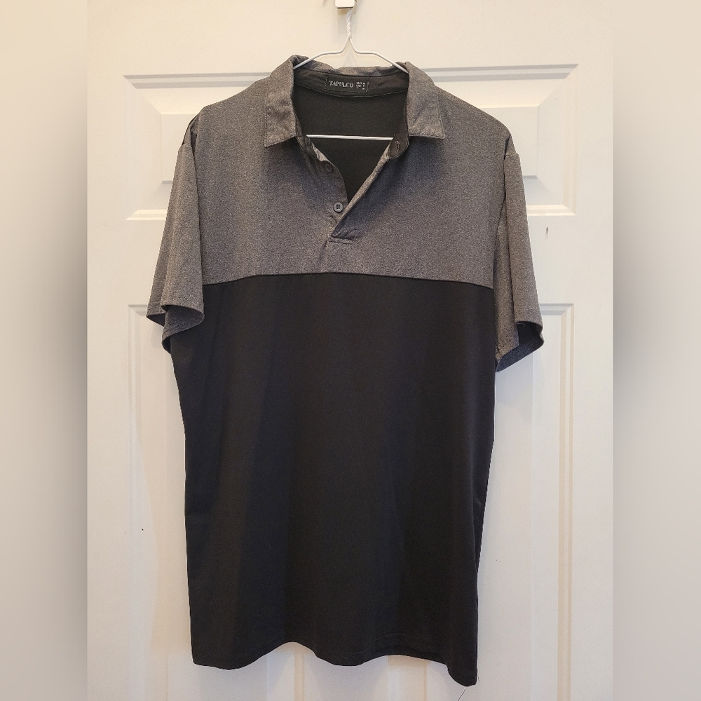 Tapulco polo shirt, short sleeve, medium, gray, black